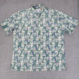 Vintage Reyn Spooner Floral Hawaiian Print Button Down Shirt. XL